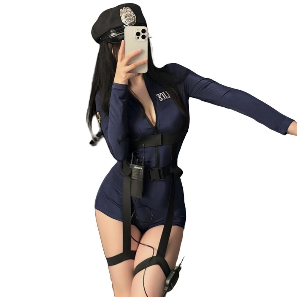 9669 Police Cosplay Costume Outfit Sexy Slim Fit Outfit Hallowen Club